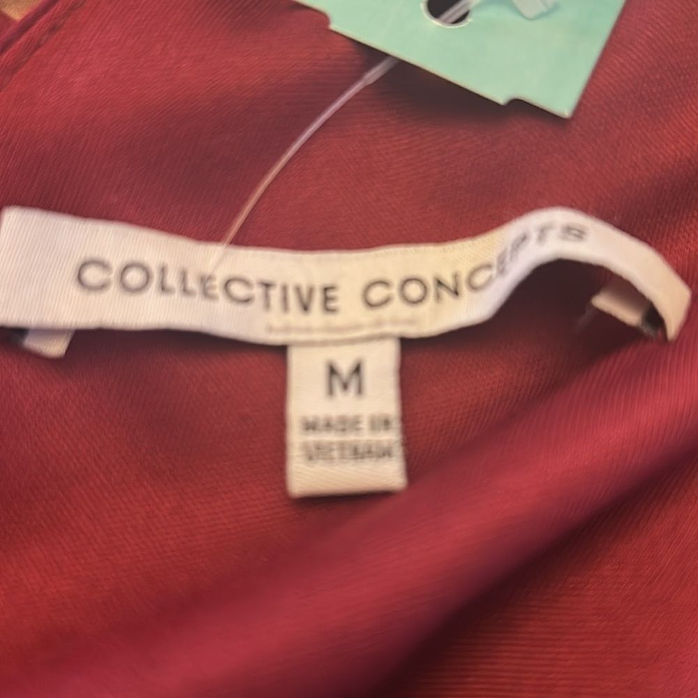 Collective Concepts Floral V-Neck Dress - Burgundy and Pink Size M New - Picture 4 of 10